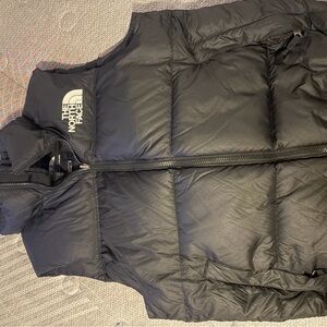 The North Face Black Quilted Down Vest with Logo